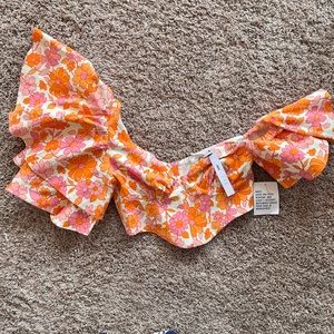 ASOS LUXE off-shoulder floral top